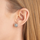 MORGAN & PAIGE 925 Sterling Silver Openwork Ball Stud Earrings