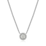 Sterling Silver Pendant Necklace Lab-Created Diamonds, Romantic Jewelry, Hypoallergenic, 18-inch Chain, Elegant Gift Box Included