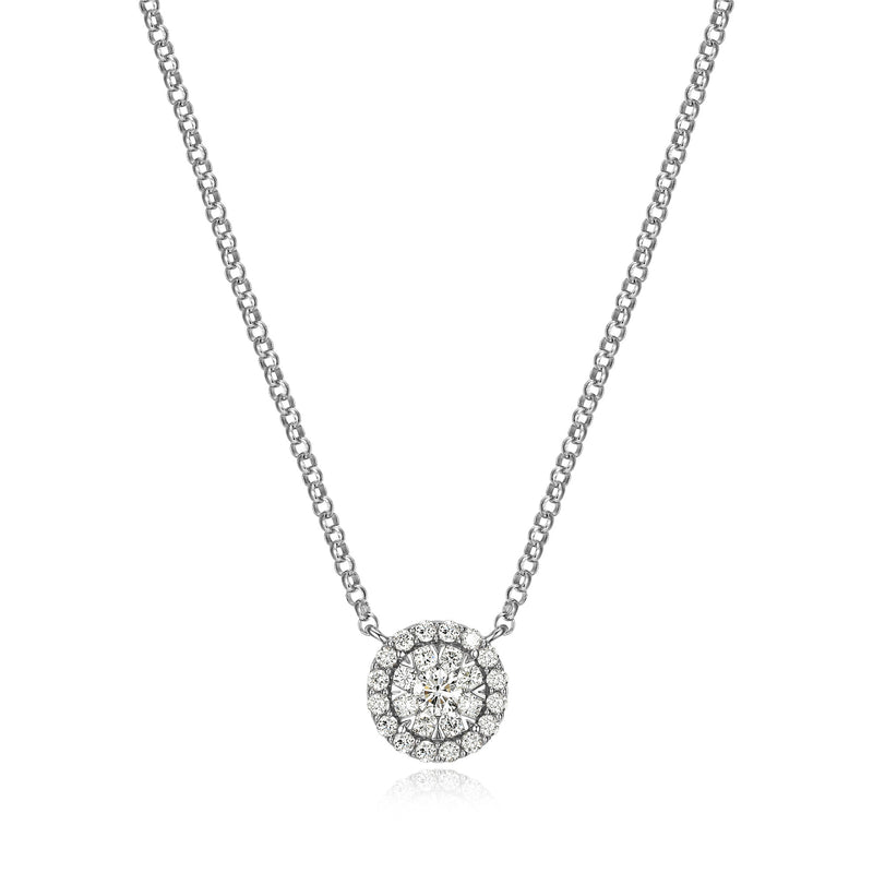 Sterling Silver Pendant Necklace Lab-Created Diamonds, Romantic Jewelry, Hypoallergenic, 18-inch Chain, Elegant Gift Box Included