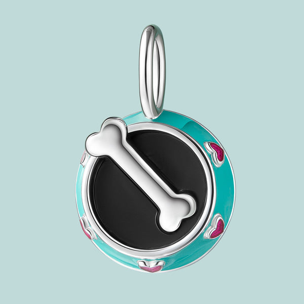 SCAMPER & CO Dogbone Sterling Silver Round Charm