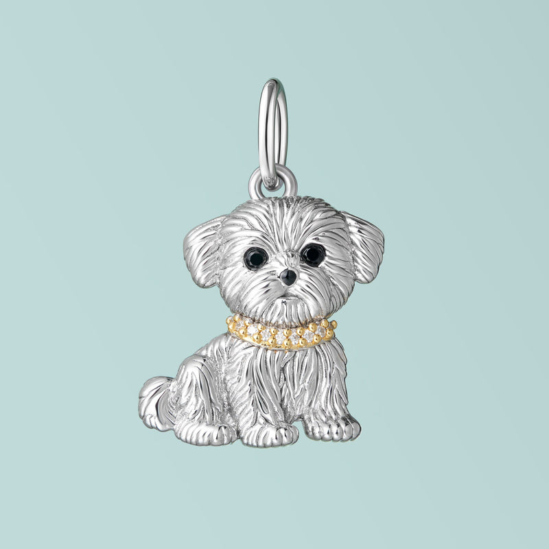 SCAMPER & CO Maltese Sterling Silver Charm