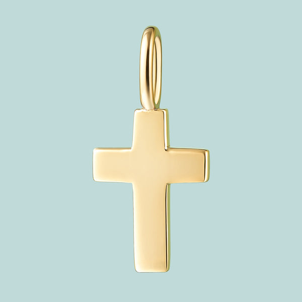 SCAMPER & CO Gold Cross Sterling Silver Charm