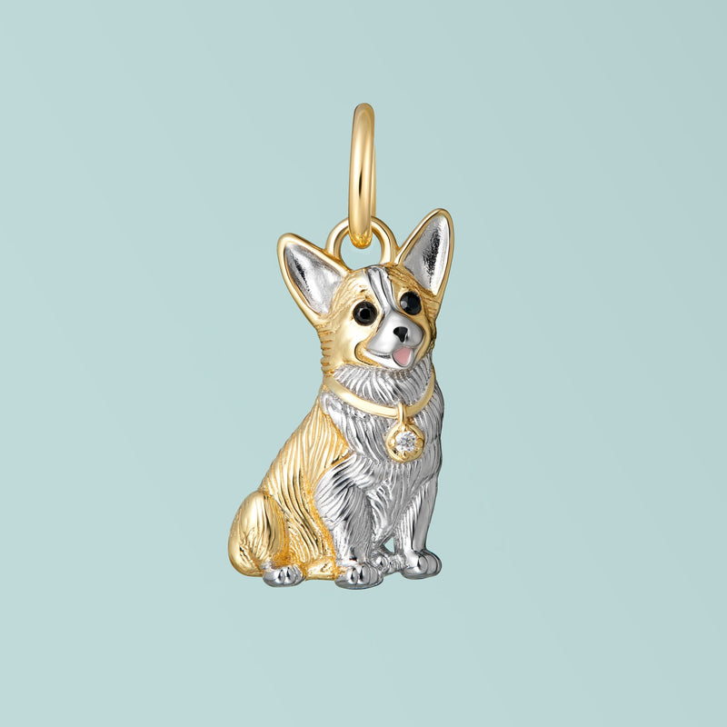 SCAMPER & CO Corgi Sterling Silver Charm