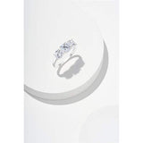 Sterling Silver Cubic Zirconia Three Stone Ring, Size 5