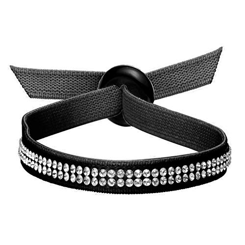 Morgan & Paige Black Agage and Sparkling Rhinestone Elastic Band Strech Bracelet - Navy Blue