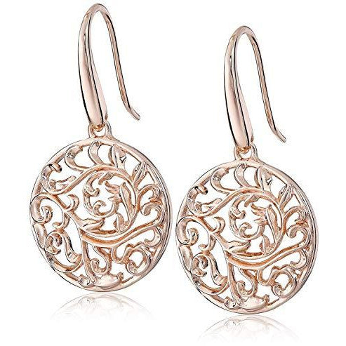 Filigree Round Flower Drop Earrings