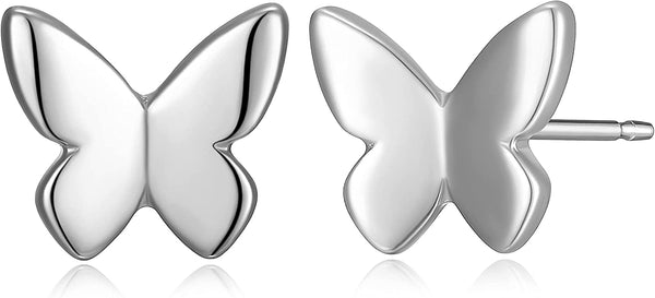 Sterling Silver Butterfly or Dog Paw Stud Earrings